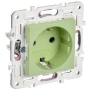 SKANDY Розетка с заземлением с защитными шторками 16А безвинтовое крепление SK-R06G мятный IEK
