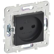 SKANDY Розетка без заземления с защитными шторками 10А SK-R01Bl черный IEK