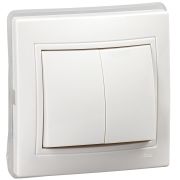 KVARTA Выключатель 2-клавишный 10А IP44 ВС10-2-0-КБ-44 белый GENERICA