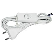 Шнур УШ-1КВ с выключателем 2м ПВС 2х0.75 6А белый