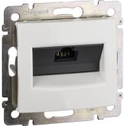 Розетка компьютерная RJ45 категория 5Е UTP с захватами белый VALENA