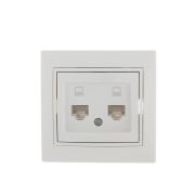 Розетка компьютерная 2-м СП Mira RJ45 бел./бел. LEZARD 701-0202-141