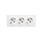 Розетка 3-м ОП LETO с заземл. закрытый корпус ПБТ бел. LEZARD 752-0200-127BUP