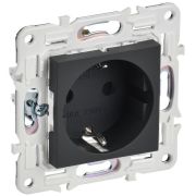 Розетка SKANDY 16А с заземл. защ. шторки SK-R04G графит IEK SK-R14-16-K53