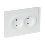 Розетка 2-м СП FORTE&PIANO FP226 10А без заземл. без защ. шторок безвинт. крепл. бел. IEK FP-R20-10-1-K01
