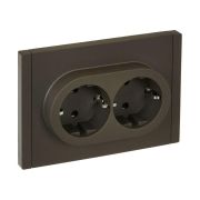 Розетка 2-м СП FORTE&PIANO FP323 16А с заземл. защ. шторки безвинт. крепл. сер. IEK FP-R24-16-1-K03