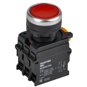 Кнопка d22мм 1НО+1НЗ MASTER с подсветкой и фиксацией красн. IEK MI-BT60-11TD-3-11-K04