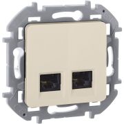 Розетка компьютерная двойная RJ45 категория 5Е UTP слоновая кость INSPIRIA