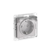 ATLASDESIGN AQUA РОЗЕТКА с заземлением со шторками с прозрачной крышкой, 16А,IP44, быстрозажимные клеммы,АЛЮМИН