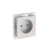 ATLASDESIGN РОЗЕТКА без заземления со шторками, 16А, быстрозажимные клеммы, ЖЕМЧУГ