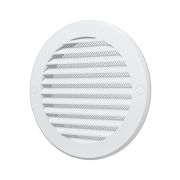 Решетка вентиляционная круглая с пластиковой сеткой D161 вытяжная, из ABS пластика, с фланцем D125