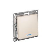 ATLASDESIGN 1-клавишный ПЕРЕКЛЮЧАТЕЛЬ с подсветкой, сх.6а, 10АХ, быстрозажимные клеммы, БЕЖЕВЫЙ