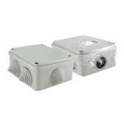 Распаячная коробка ОП 100х100х50мм, крышка на винтах, IP55, 6 входов инд. штрихкод