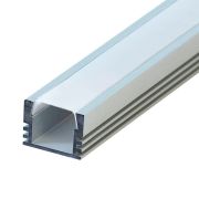 Профиль накладной алюминиевый 2 м матовый экран 2 заглушки 4 крепежа для светодиодных лент