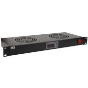 Модуль вентиляторный 19 дюймов 1 юнит 2 вентилятора с цифровым термостатом