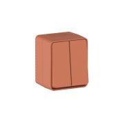 AtlasDesign PROFI IP54 О/У 2-клавишный ВЫКЛЮЧАТЕЛЬ 10 АХ, ТЕРРАКОТОВЫЙ