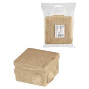 Распаячная коробка ОП 80х80х50мм, крышка, сосна, IP54, 7вх. инд. штрихкод