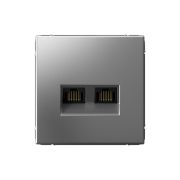 ARTGALLERY РОЗЕТКА двойная компьютерная RJ45+RJ45, кат. 5е, механизм, СТАЛЬ