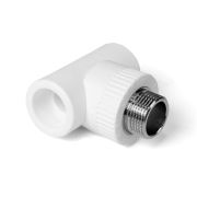 Тройник комбинированный 25x1/2' НР полипропиленовый PPR белый