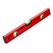 Уровень алюминиевый, 400 мм, 3 глазка, красный, линейка
