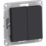 Переключатель двухклавишный ATLASDESIGN схема 6 10АХ механизм карбон