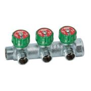 Коллектор регулирующий 3/4 ВР-НР с 3 отводами 1/2 EU с вставкой под плоское уплотнение