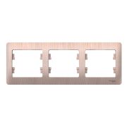 GLOSSA 3-постовая рамка, горизонтальная, сосна