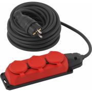 Удлинитель силовой UK-3e-3x1,5-5m-IP44KG с заземлением 3 розетки каучук 5м КГ 3х1,5мм2 IP44