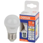 Лампа светодиодная шар LED 7Вт Е27 2700К 600Лм 170-250В (замена 60Вт) OSRAM