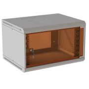 Шкаф настенный 19' 9U 600х350мм стеклянная дверь (без задн. стенки) RAL 7035