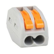 Клемма строительно-монтажная OptiKit СМК 222-412 с рычагом 2 отверстия 0,2-2,5(4,0)мм2