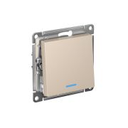 ATLASDESIGN переключатель одноклавишный с подсветкой, сх.6а, 10АХ, механизам, ПЕСОЧНЫЙ