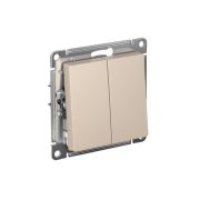 ATLASDESIGN 2-клавишный переключатель, перекрестный, 2 x сх. 7, 10АХ, механизм, ПЕСОЧНЫЙ