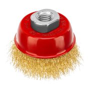 Щетка для УШМ, 65 мм, М14, чашка, латунированная витая проволока
