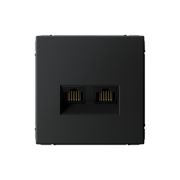 ARTGALLERY РОЗЕТКА двойная компьютерная RJ45+RJ45, кат. 5е, механизм, КАРБОН