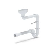 Сифон для мойки АНИ 1 1/2'X40 прямоточный смещенный с разрывом струи с гибкой трубой 40x40/50