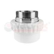 Муфта комбинированная 32x1' НР под ключ полипропиленовая PPR белая