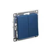 ATLASDESIGN 2-клавишный ПЕРЕКЛЮЧАТЕЛЬ, сх.6/2, 10АХ, быстрозажимные клеммы, АКВАМАРИН
