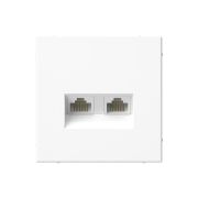 ARTGALLERY РОЗЕТКА двойная компьютерная RJ45+RJ45, кат. 5е, механизм, БЕЛЫЙ