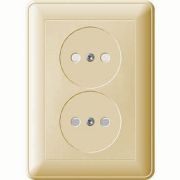 W59 Розетка двойная скрытая без заземления 16А бежевая