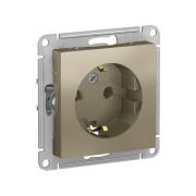 Розетка ATLASDESIGN с заземлением 16А механизм шампань