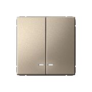 ARTGALLERY 2-клавишный ВЫКЛЮЧАТЕЛЬ с подсветкой, сх.5а, 10АХ, механизм, быстрозажимные клеммы, ШАМПАНЬ