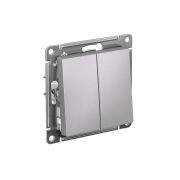 Выключатель двухклавишный ATLASDESIGN схема 5 10АХ механизм алюминий