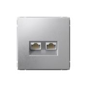 ARTGALLERY РОЗЕТКА двойная компьютерная RJ45+RJ45, кат. 5е, механизм, АЛЮМИНИЙ