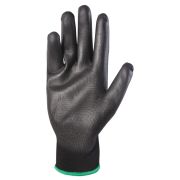 Черные защитные перчатки, полиэфир, полиурет. покр., размер XL 12 пар.