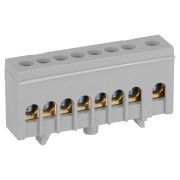 Шина NO-224-106 L фаза в изолированном корпусе на DIN-рейку ШНИ-6х9-8-Д серый