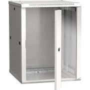 Шкаф настенный 19' LINEA W 18U 600x600х900мм стеклянная дверь RAL7035