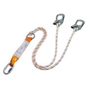 Строп аВд+Кс - Двойной строп из каната с амортизатором, с двумя монтажными и одним соединительным карабином