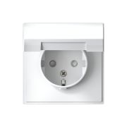 ARTGALLERY розетка с заземл. со шторк. с крышкой, 16А, IP20, механизм, белый