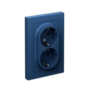 ATLASDESIGN РОЗЕТКА двойная с заземлением, 16А, в сборе, АКВАМАРИН